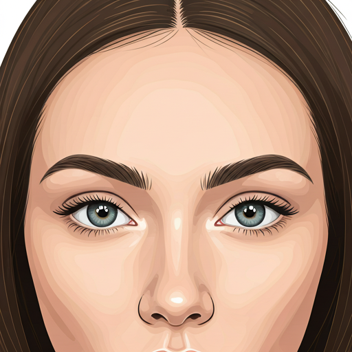 Close up of a woman's forehead and eyes