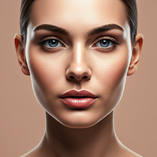 Elegant lower face and jawline