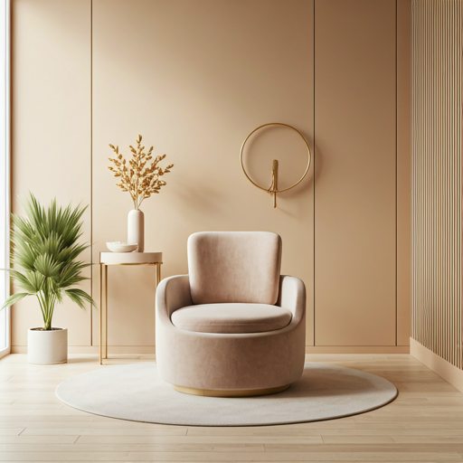 Serene minimalist luxury clinic interior with soft lighting